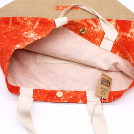 All Natural Bag - Orange Stonewash - Namaste Hand - Peace