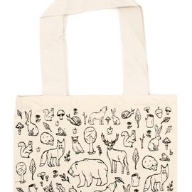 Big Cotton Shopping Bag - 38x42cm - Forest Life - 10oz