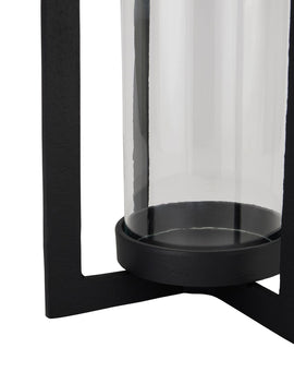 Tall Black Hurricane Lantern