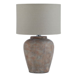 Siena Brown Table Lamp With Linen Shade