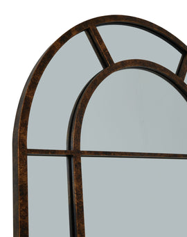 Rust Effect Large Arched Window Mirror