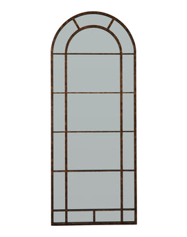 Rust Effect Large Arched Window Mirror