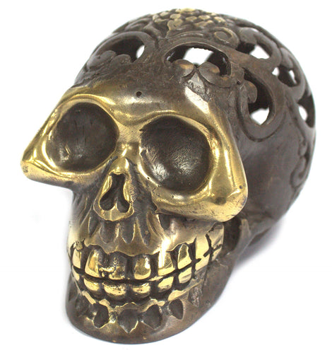 Vintage Brass Skull - Lrg
