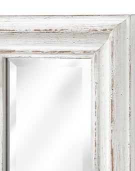 Antique White Frame Narrow Wall Mirror