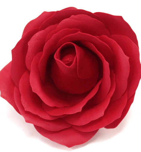 Craft Soap Flowers - Lrg Rose - Red