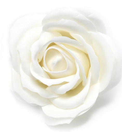 Craft Soap Flowers - Lrg Rose - White