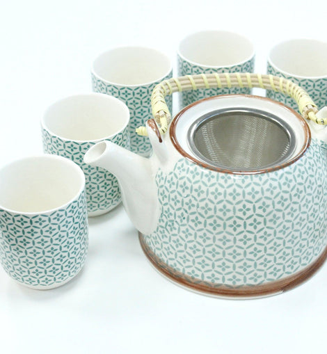 Herbal Teapot Set - Green Mosaic