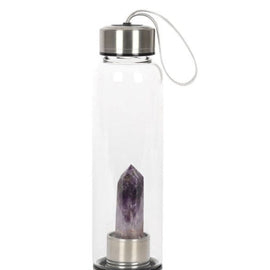 Amethyst Calming Glass Water Bottle