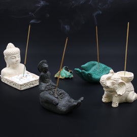 Buddah & Hand Incense Burner (black)