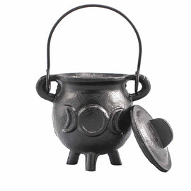 Cast Iron Cauldron with Triple Moon 6.5x13cm