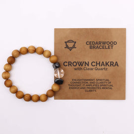 Cedarwood Crown Chakra Bangle with Clear Quartz