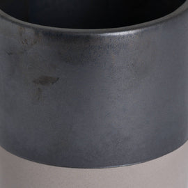 Metallic Grey Ceramic Planter