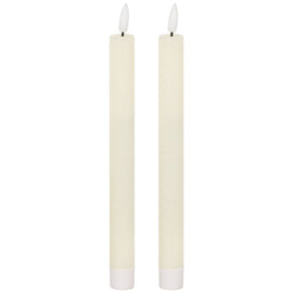 Luxe Collection Natural Glow S/ 2 Ivory LED Dinner Candles