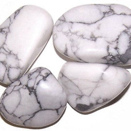 L Tumble Stones - Howlite, White