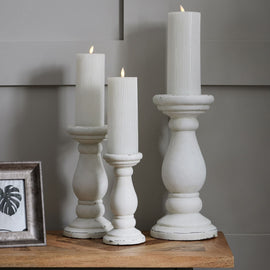 Large Matt White Ceramic Candle Holder