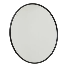 Black Large Circular Metal Wall Mirror