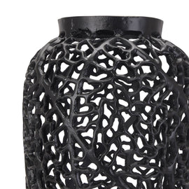 Black Cast Lattice Vase