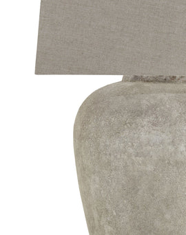 Athena Aged Stone Tall Table Lamp With Linen Shade