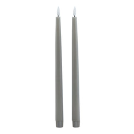 Luxe Collection S/2 Grey LED Wax Dinner Candles