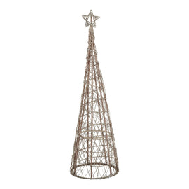 Large LED Wicker Christmas Tree With Star