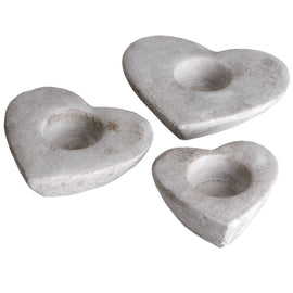 Set Of Three Heart Tea Light Holders