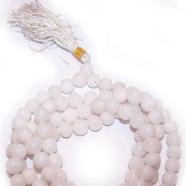 108 Bead Mala - White Quartz