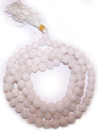 108 Bead Mala - White Quartz