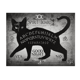 25x19cm Black Cat Spirit Board Canvas Plaque by Alchemy