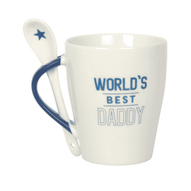 World's Best Daddy Ceramic Mug and Spoon Set