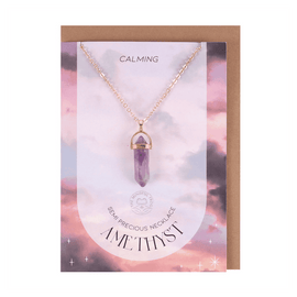 Amethyst Crystal Necklace Card