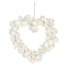 6 Inch Clamshell Hanging Heart Decoration