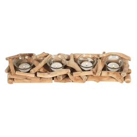 4pc Driftwood Candle Holder