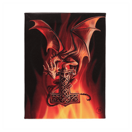 19x25cm Mjolnir Canvas Plaque by Anne Stokes