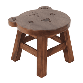 26cm Children's Wooden Bear Stool