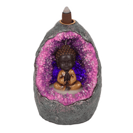 Buddha Crystal Cave LED Backflow Incense Burner