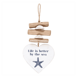 Better By The Sea Driftwood Heart Sign