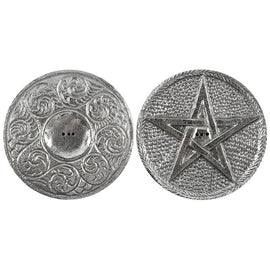 10cm Silver Pentagram Incense Holder