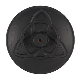 Black Triquetra Terracotta Incense Plate