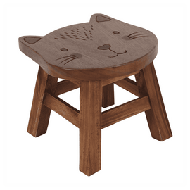 26cm Children's Wooden Cat Stool