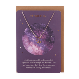 Capricorn Zodiac Necklace Card