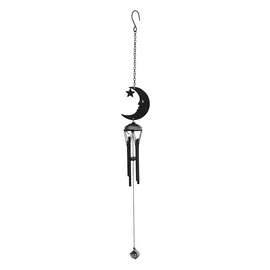 Black Crescent Moon Cutout Windchime