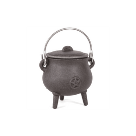 7cm Cast Iron Cauldron With Pentagram