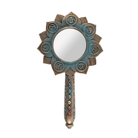 Bronze Lotus Flower Chakra Hand Mirror